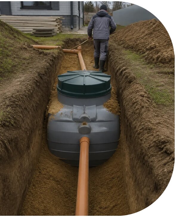 Монтаж септика Биодека под ключ для дома и дачи в Чусовой
